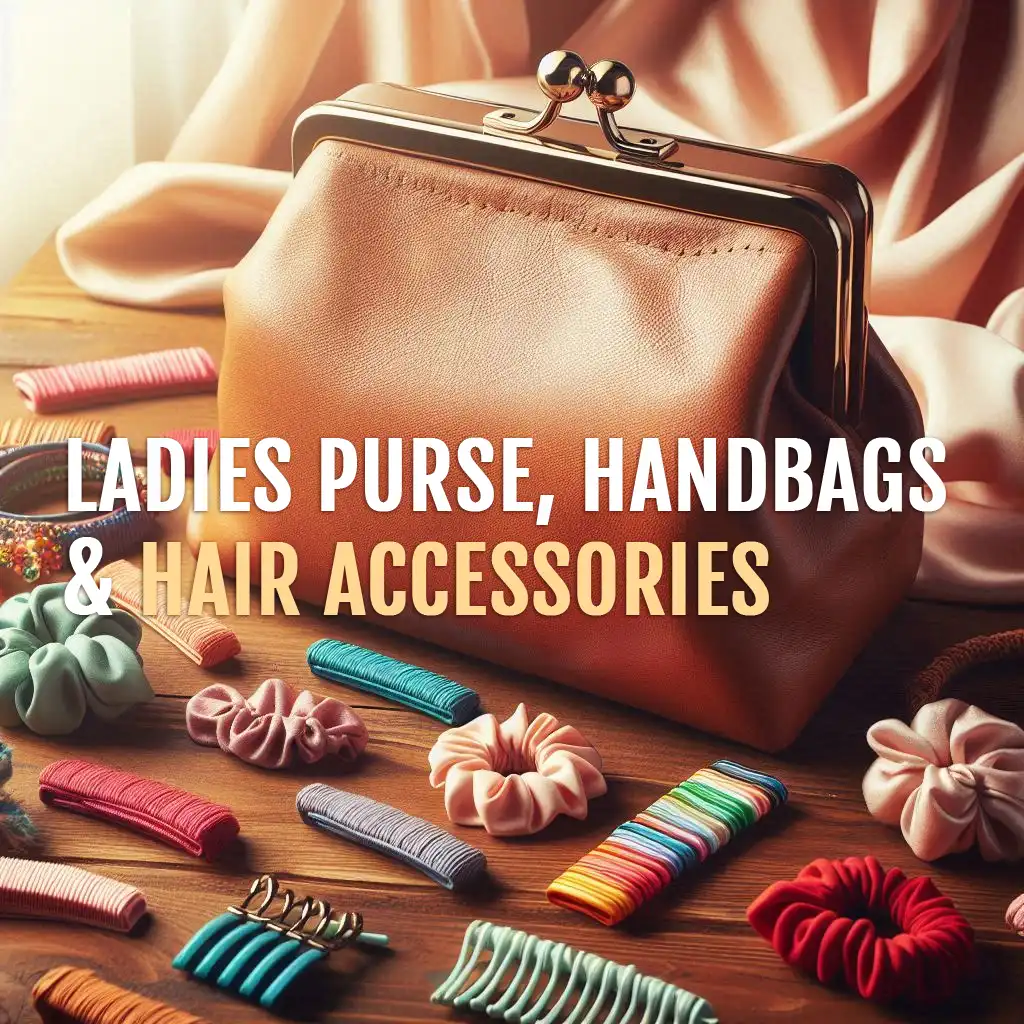 LADIES PURSE, HANDBAGS & HAIR ACCESSORIES